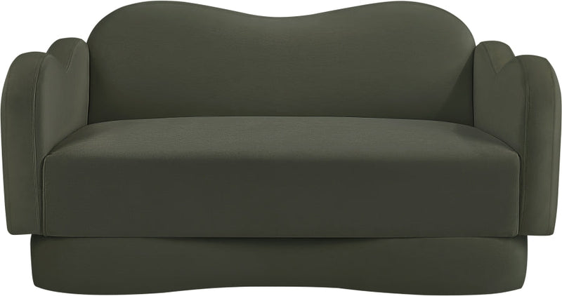 Bloom 58" Velvet Upholstered Upholstered Loveseat in Green - 44007Green-L