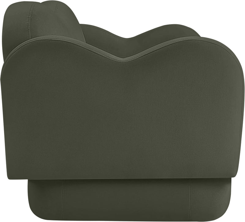 Bloom 58" Velvet Upholstered Upholstered Loveseat in Green - 44007Green-L