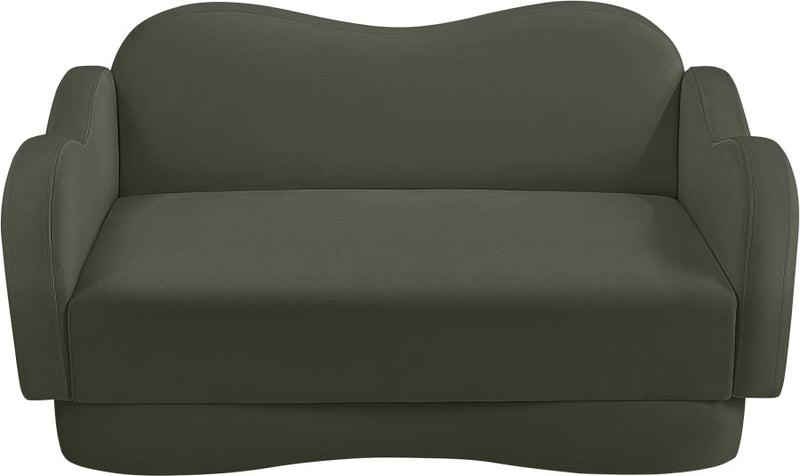 Bloom 58" Velvet Upholstered Upholstered Loveseat in Green - 44007Green-L
