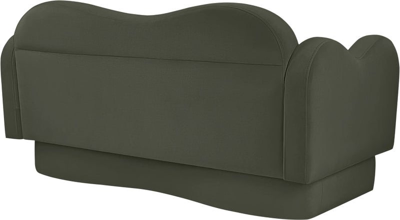 Bloom 58" Velvet Upholstered Upholstered Loveseat in Green - 44007Green-L