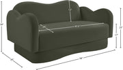 Bloom 58" Velvet Upholstered Upholstered Loveseat in Green - 44007Green-L