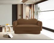 Bloom 58" Velvet Upholstered Upholstered Loveseat in Saddle - 44007Saddle-L