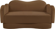 Bloom 58" Velvet Upholstered Upholstered Loveseat in Saddle - 44007Saddle-L