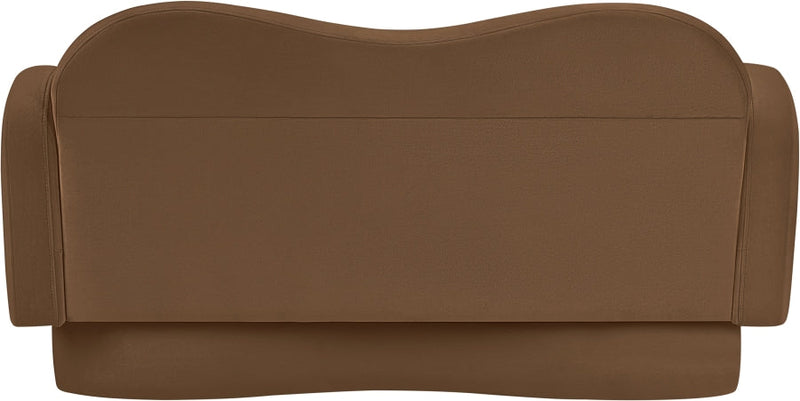 Bloom 58" Velvet Upholstered Upholstered Loveseat in Saddle - 44007Saddle-L