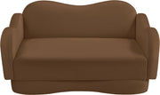 Bloom 58" Velvet Upholstered Upholstered Loveseat in Saddle - 44007Saddle-L