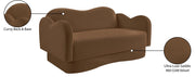 Bloom 58" Velvet Upholstered Upholstered Loveseat in Saddle - 44007Saddle-L