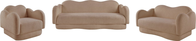 Bloom 82" Teddy Fabric Upholstered Upholstered Sofa in Beige - 44006Beige-S