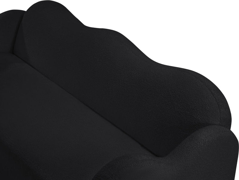 Bloom 82" Teddy Fabric Upholstered Upholstered Sofa in Black - 44006Black-S
