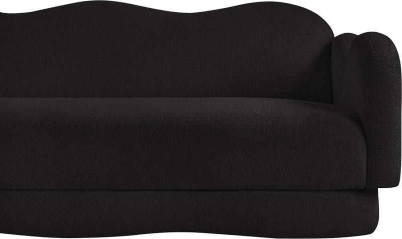 Bloom 82" Teddy Fabric Upholstered Upholstered Sofa in Black - 44006Black-S
