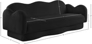 Bloom 82" Teddy Fabric Upholstered Upholstered Sofa in Black - 44006Black-S