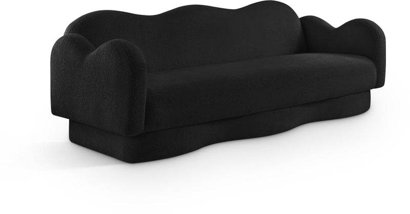 Bloom 82" Teddy Fabric Upholstered Upholstered Sofa in Black - 44006Black-S