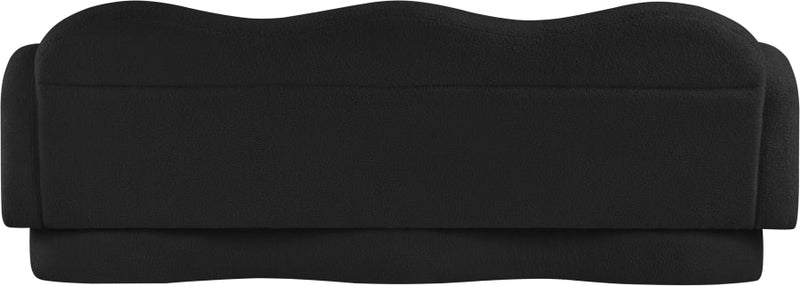 Bloom 82" Teddy Fabric Upholstered Upholstered Sofa in Black - 44006Black-S