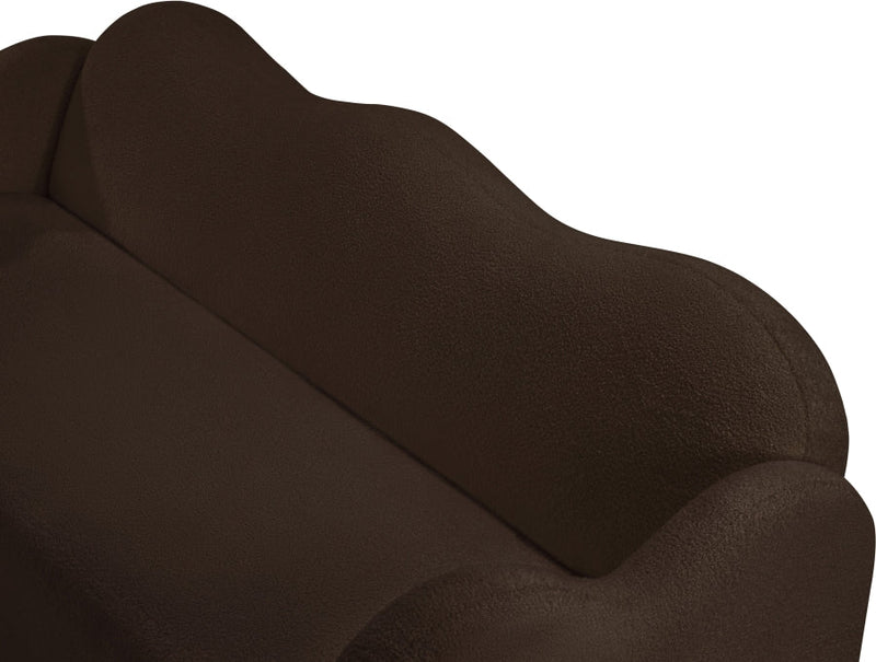 Bloom 82" Teddy Fabric Upholstered Upholstered Sofa in Brown - 44006Brown-S