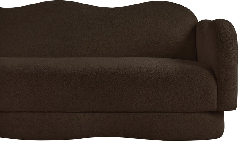 Bloom 82" Teddy Fabric Upholstered Upholstered Sofa in Brown - 44006Brown-S