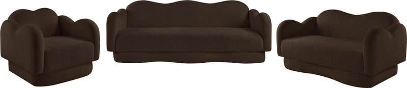 Bloom 82" Teddy Fabric Upholstered Upholstered Sofa in Brown - 44006Brown-S