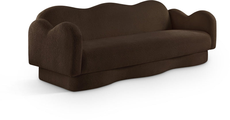 Bloom 82" Teddy Fabric Upholstered Upholstered Sofa in Brown - 44006Brown-S