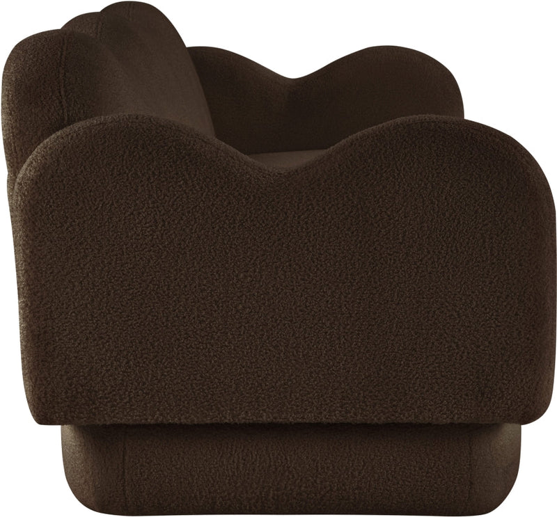 Bloom 82" Teddy Fabric Upholstered Upholstered Sofa in Brown - 44006Brown-S
