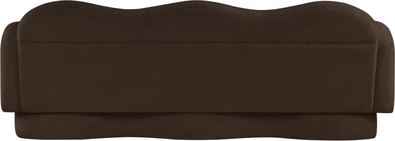 Bloom 82" Teddy Fabric Upholstered Upholstered Sofa in Brown - 44006Brown-S