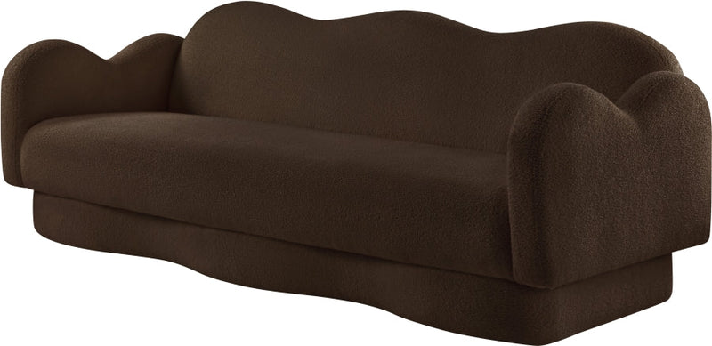 Bloom 82" Teddy Fabric Upholstered Upholstered Sofa in Brown - 44006Brown-S