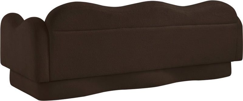 Bloom 82" Teddy Fabric Upholstered Upholstered Sofa in Brown - 44006Brown-S