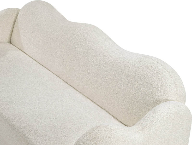 Bloom 82" Teddy Fabric Upholstered Upholstered Sofa in Cream - 44006Cream-S