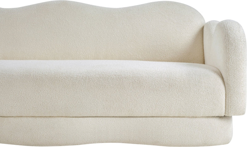Bloom 82" Teddy Fabric Upholstered Upholstered Sofa in Cream - 44006Cream-S