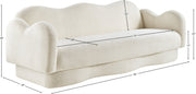 Bloom 82" Teddy Fabric Upholstered Upholstered Sofa in Cream - 44006Cream-S