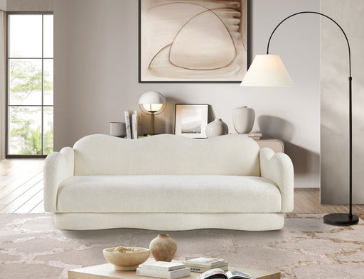 Bloom 82" Teddy Fabric Upholstered Upholstered Sofa in Cream - 44006Cream-S