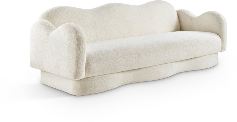 Bloom 82" Teddy Fabric Upholstered Upholstered Sofa in Cream - 44006Cream-S