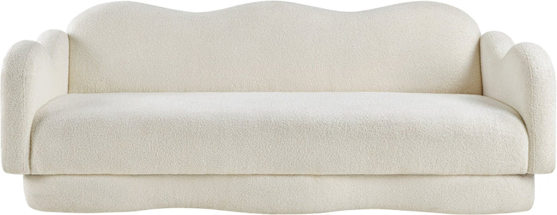 Bloom 82" Teddy Fabric Upholstered Upholstered Sofa in Cream - 44006Cream-S