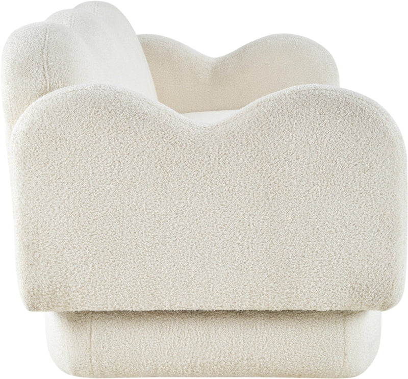 Bloom 82" Teddy Fabric Upholstered Upholstered Sofa in Cream - 44006Cream-S
