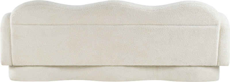 Bloom 82" Teddy Fabric Upholstered Upholstered Sofa in Cream - 44006Cream-S