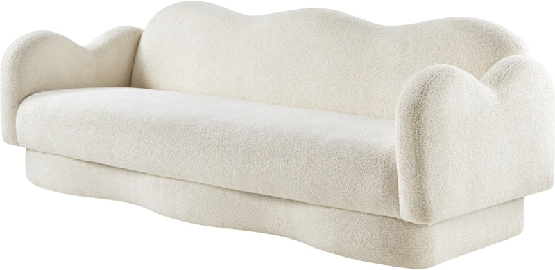 Bloom 82" Teddy Fabric Upholstered Upholstered Sofa in Cream - 44006Cream-S