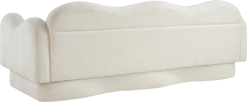 Bloom 82" Teddy Fabric Upholstered Upholstered Sofa in Cream - 44006Cream-S