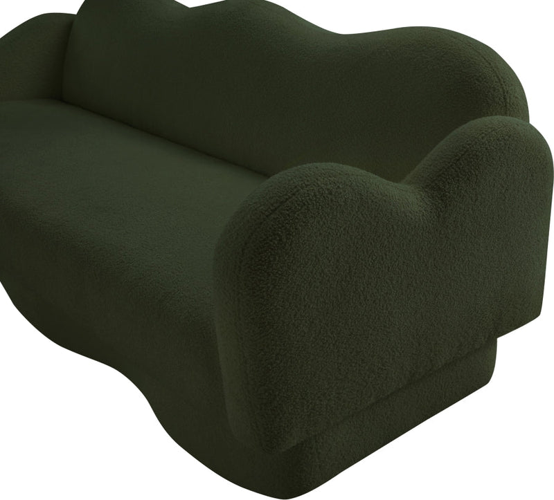 Bloom 82" Teddy Fabric Upholstered Upholstered Sofa in Green - 44006Green-S