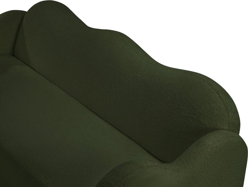 Bloom 82" Teddy Fabric Upholstered Upholstered Sofa in Green - 44006Green-S