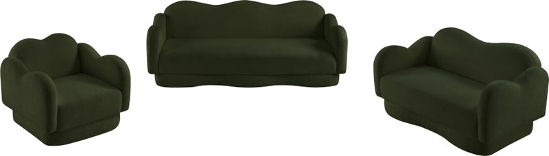 Bloom 82" Teddy Fabric Upholstered Upholstered Sofa in Green - 44006Green-S