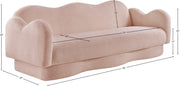 Bloom 82" Teddy Fabric Upholstered Upholstered Sofa in Pink - 44006Pink-S