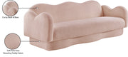 Bloom 82" Teddy Fabric Upholstered Upholstered Sofa in Pink - 44006Pink-S