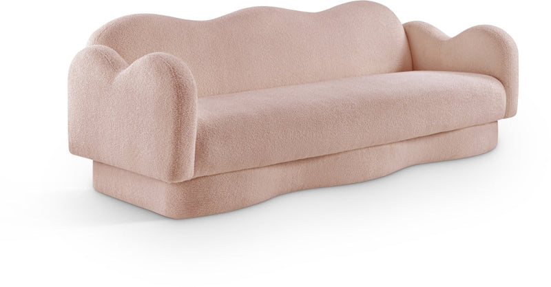 Bloom 82" Teddy Fabric Upholstered Upholstered Sofa in Pink - 44006Pink-S