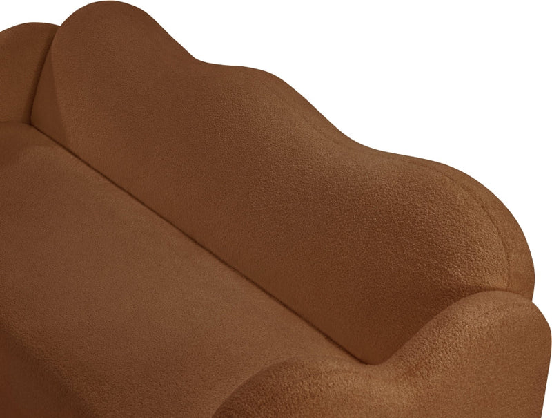 Bloom 82" Teddy Fabric Upholstered Upholstered Sofa in Saddle - 44006Saddle-S