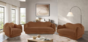 Bloom 82" Teddy Fabric Upholstered Upholstered Sofa in Saddle - 44006Saddle-S