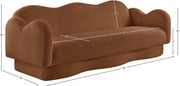 Bloom 82" Teddy Fabric Upholstered Upholstered Sofa in Saddle - 44006Saddle-S