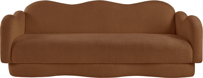 Bloom 82" Teddy Fabric Upholstered Upholstered Sofa in Saddle - 44006Saddle-S