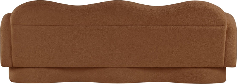 Bloom 82" Teddy Fabric Upholstered Upholstered Sofa in Saddle - 44006Saddle-S