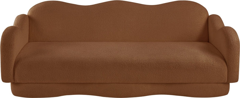 Bloom 82" Teddy Fabric Upholstered Upholstered Sofa in Saddle - 44006Saddle-S