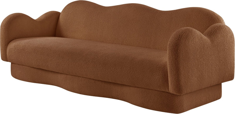 Bloom 82" Teddy Fabric Upholstered Upholstered Sofa in Saddle - 44006Saddle-S