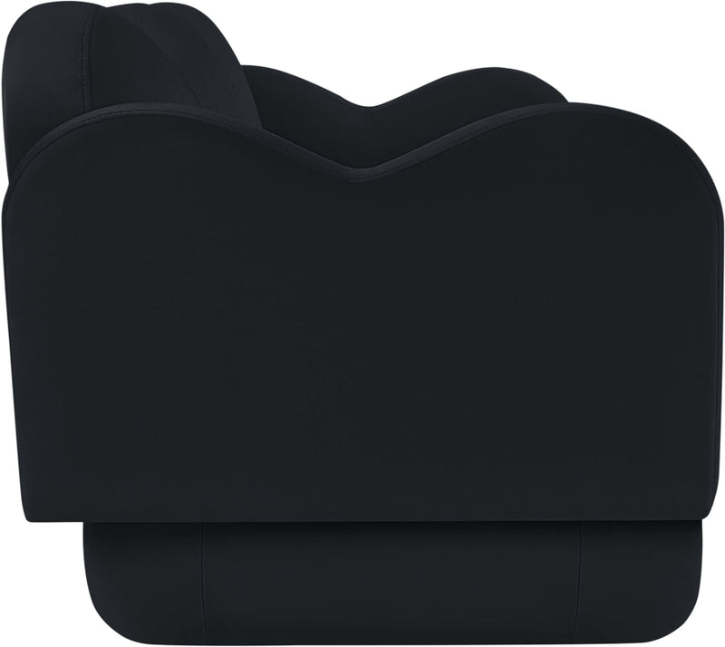 Bloom 82" Velvet Upholstered Upholstered Sofa in Black - 44007Black-S