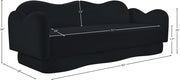 Bloom 82" Velvet Upholstered Upholstered Sofa in Black - 44007Black-S