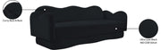 Bloom 82" Velvet Upholstered Upholstered Sofa in Black - 44007Black-S